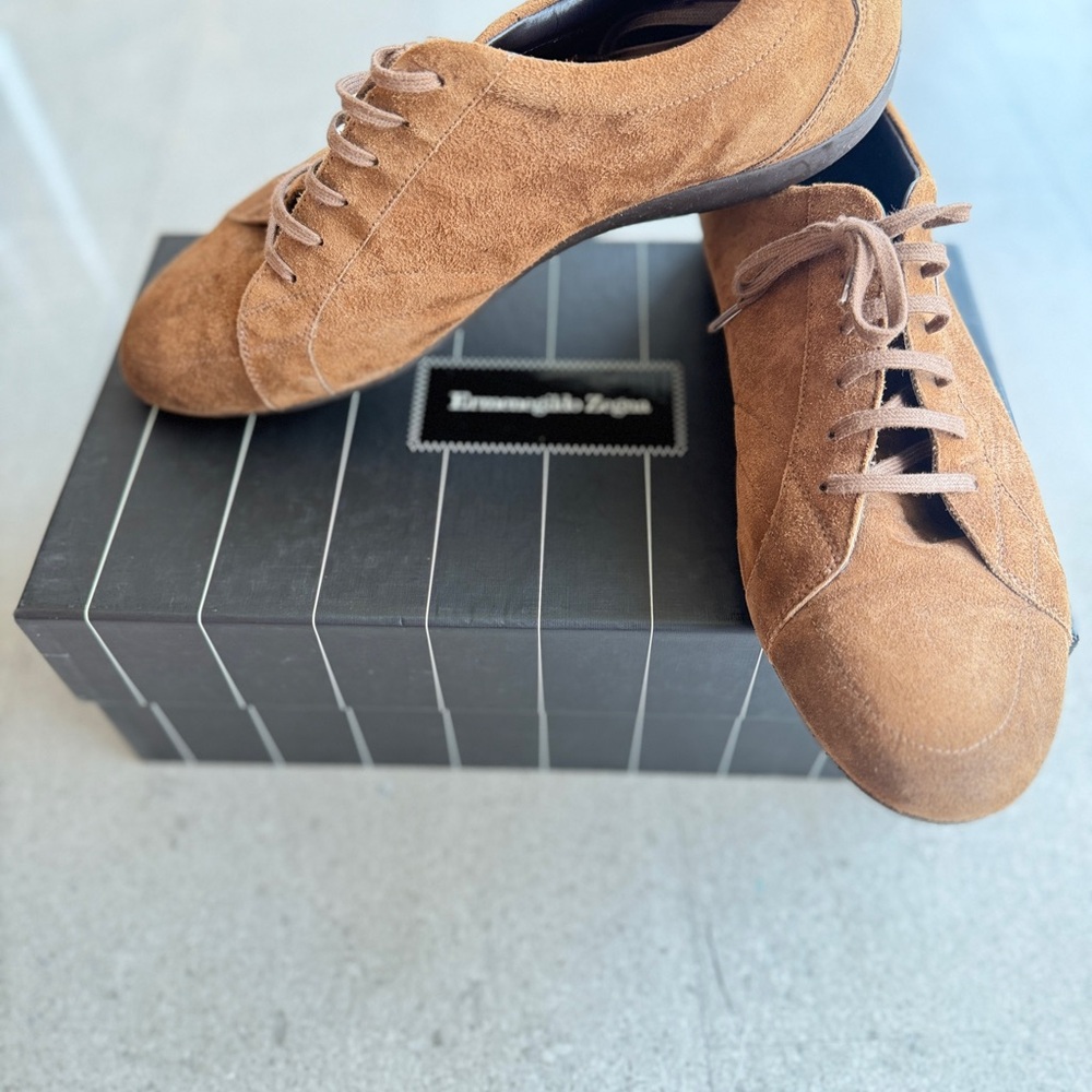 Ermenegildo Zegna Men's Brown Suede Oxfords